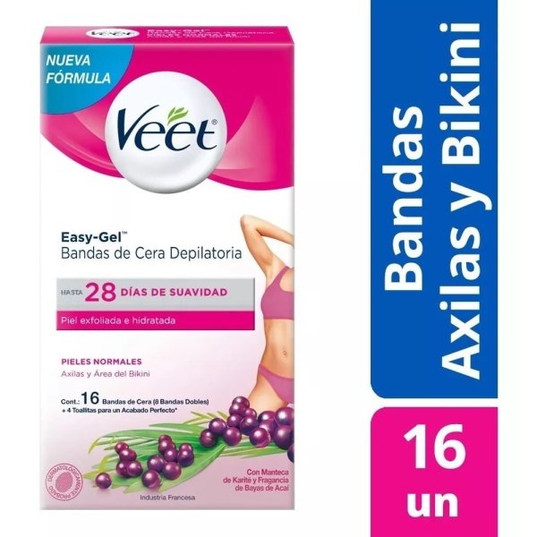 Bandas Depilatorias Veet Para Axila Y Bikini 16 Unidades