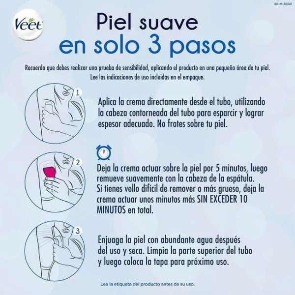 Veet Crema Depilatoria Axila Y Bikini Piel Sensible 100ml - Imagen 3